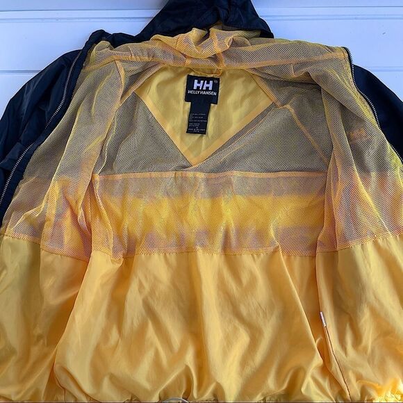 Helly Hansen Mens Oversized Mesh Lined Hooded Packable Parka Raincoat Medium - Picture 8 of 13